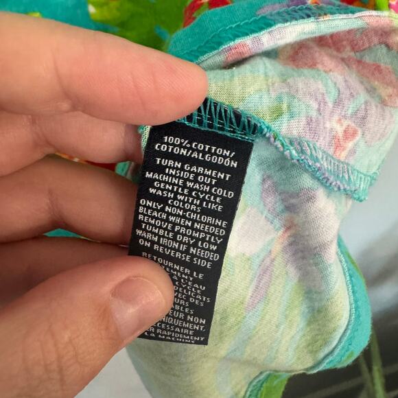 American Living Bright Tropical Floral Print Top Size Small Sleeveless Hawaiian - Picture 4 of 5